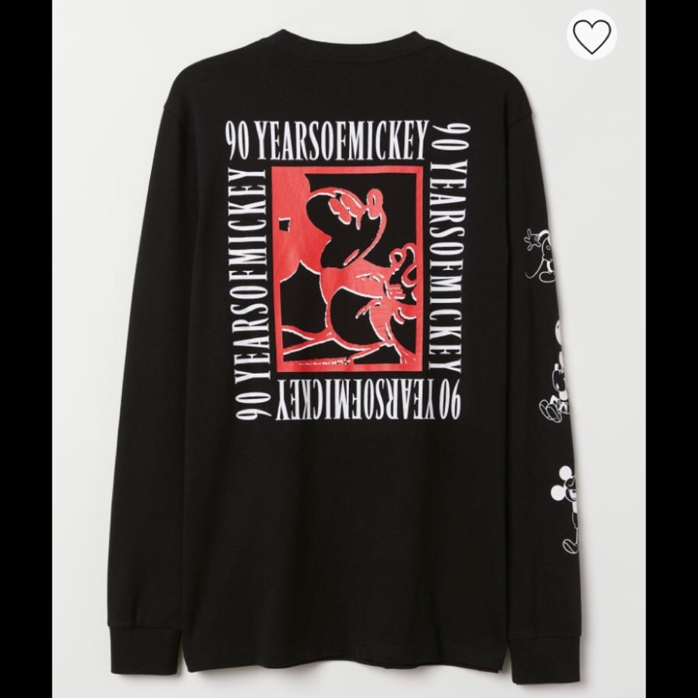 Divided H&M long sleeve Mickey Mouse t-shirt